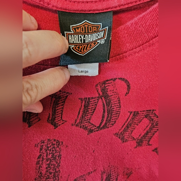 HARLEY-DAVIDSON 2009 long sleeve red shirt size large - Picture 6 of 6